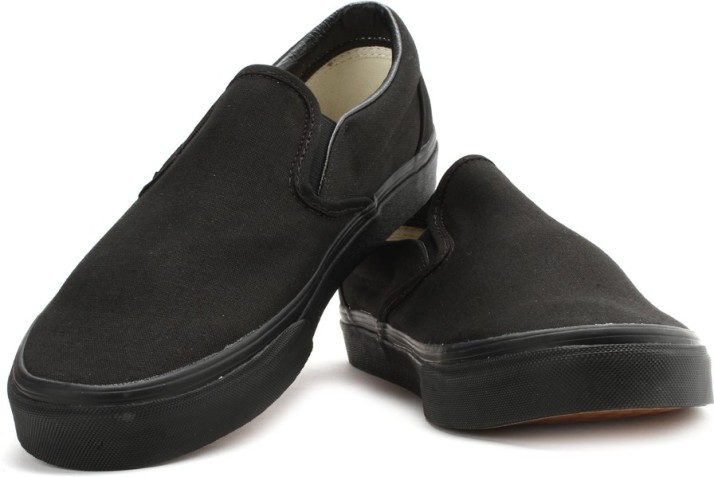 vans loafers black