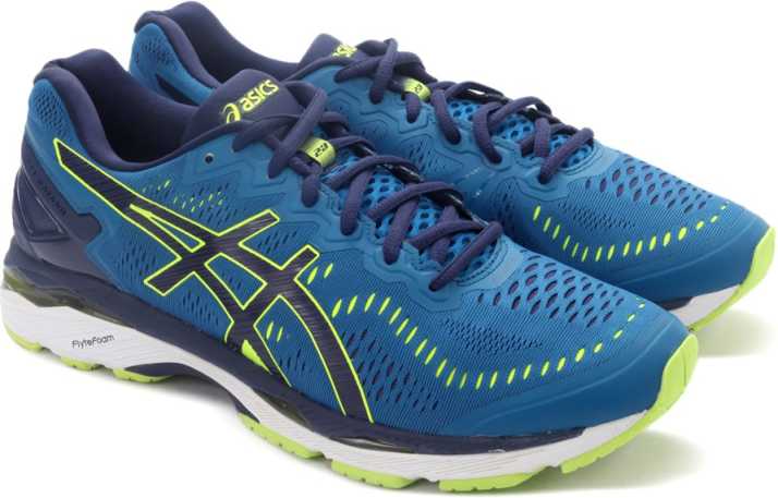 Asics Gel Kayano 23 Sports Shoe For Men Buy Thunder Blue Safety Yellow Indigo Blue Color Asics Gel Kayano 23 Sports Shoe For Men Online At Best Price Shop Online For Footwears In India