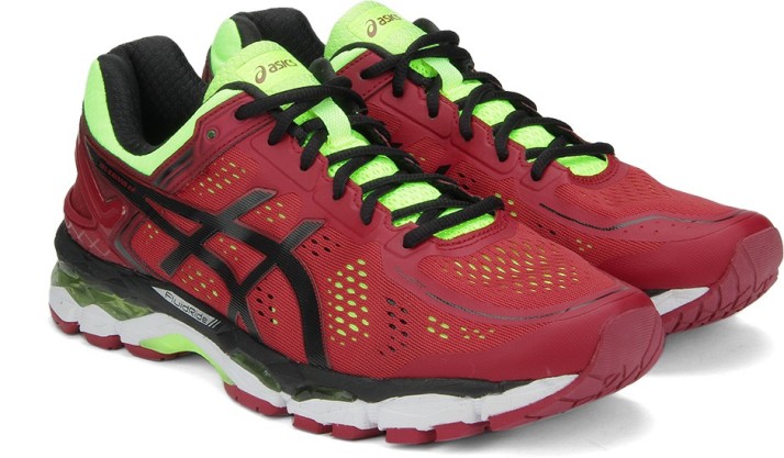 asics red and yellow running shoes