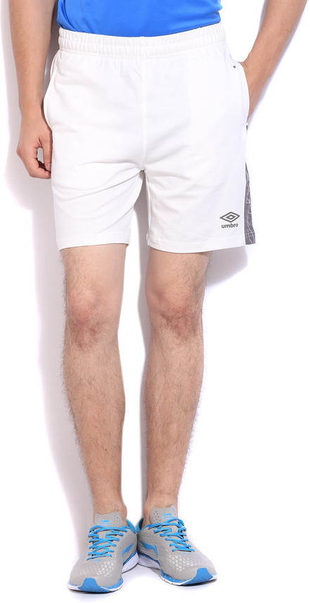 FBB Solid Men White Sports Shorts 