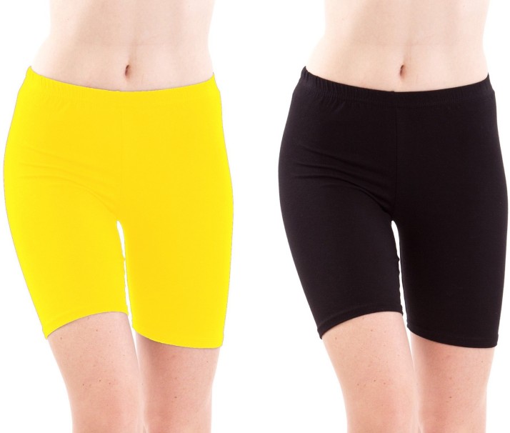 womens yellow cycling shorts