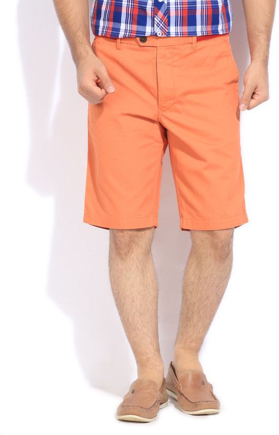 INDIAN TERRAIN Solid Men Orange Shorts 