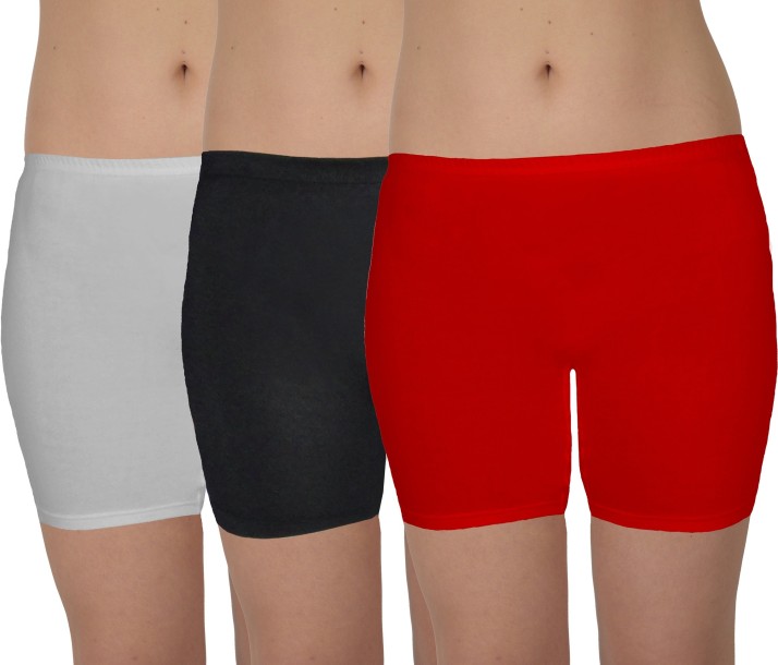 red swim shorts women's