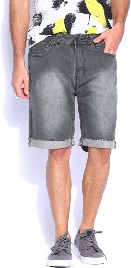 mens grey jeans shorts