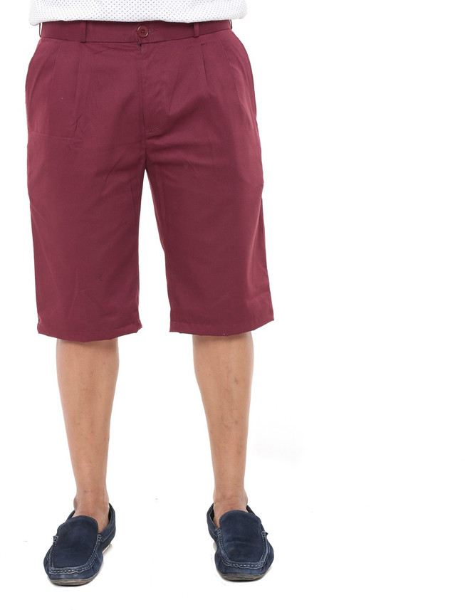 OLD KHAKI Solid Men Maroon Bermuda 