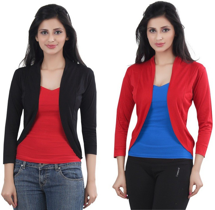 red shrug cardigan