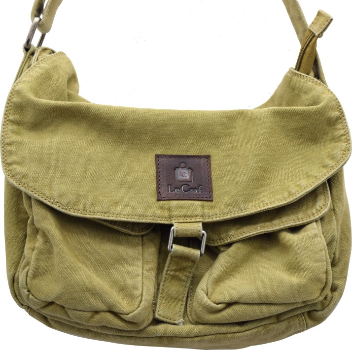 khaki sling bag