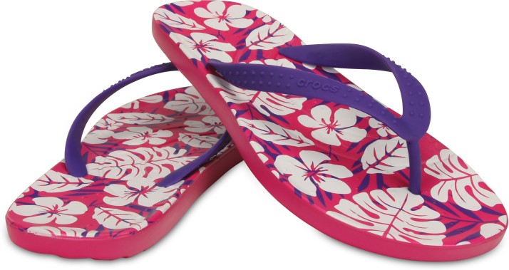 tropical print crocs