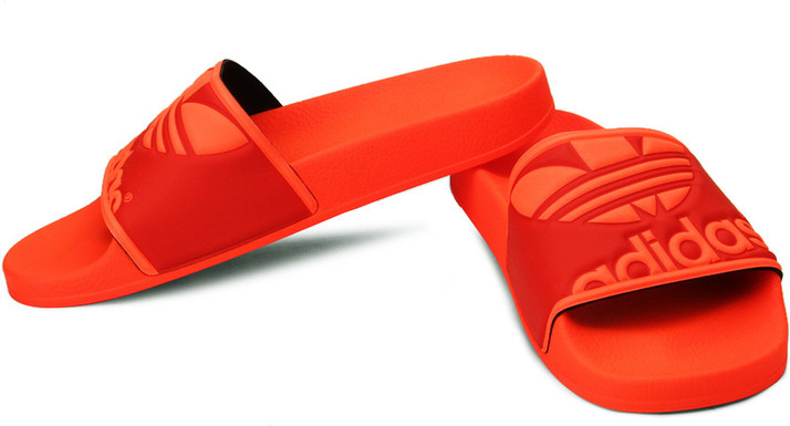adidas red flip flops