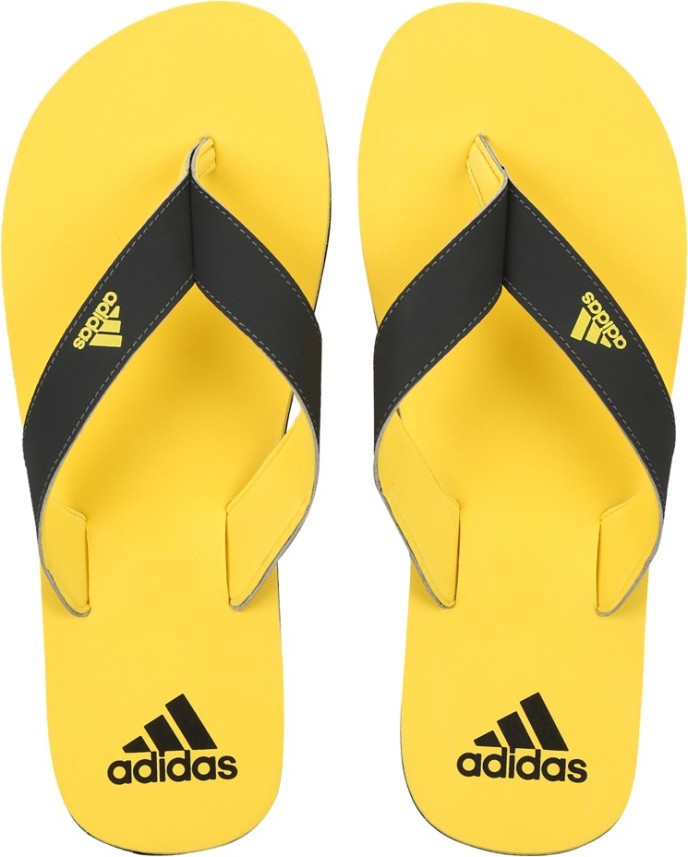 yellow adidas slippers