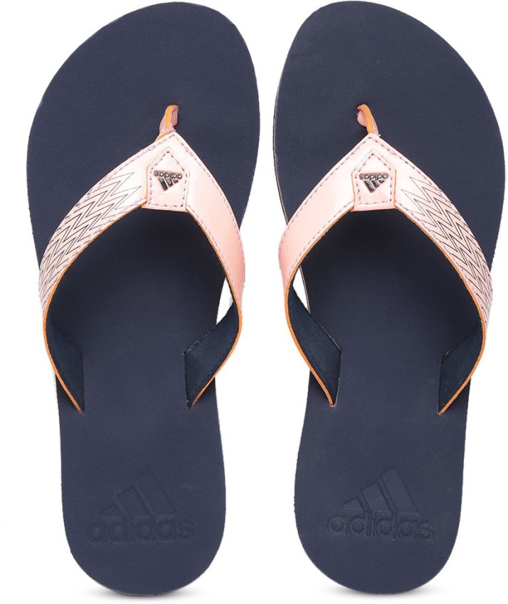 peach colored flip flops