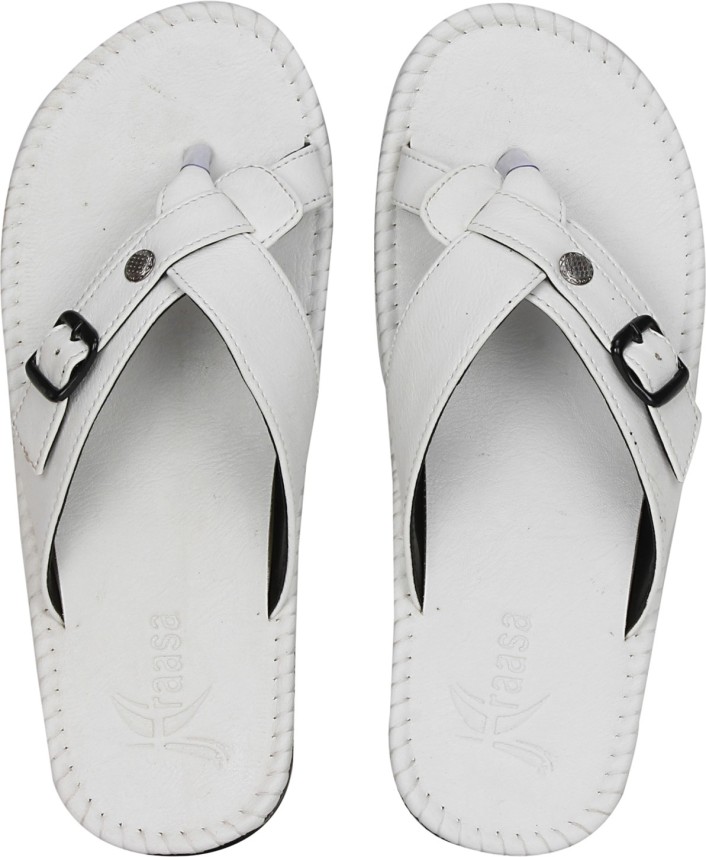 white chappals men's