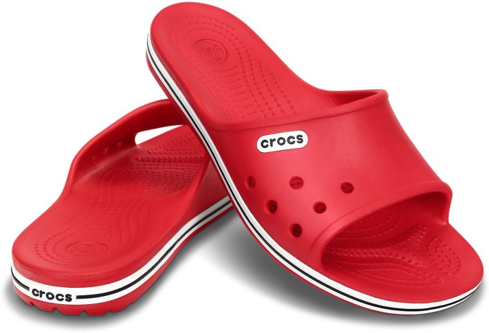 crocs flip flops red