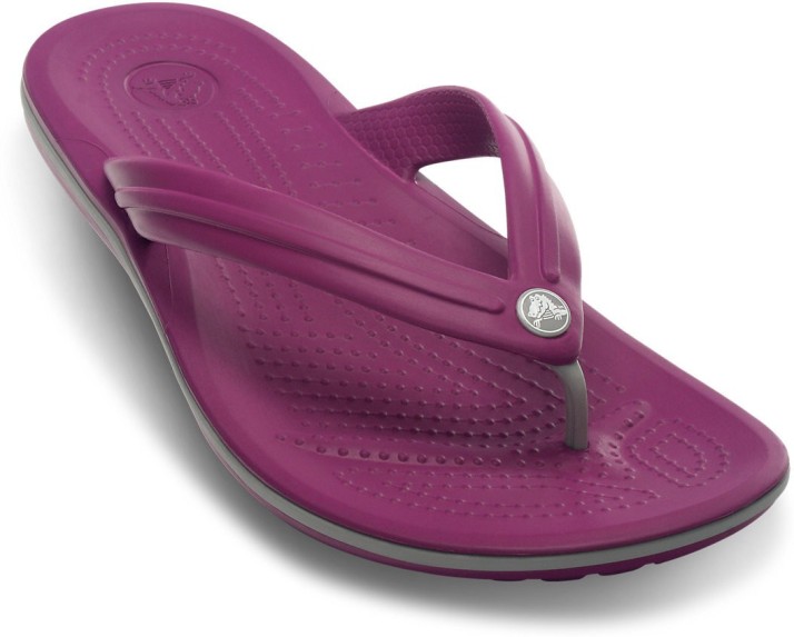 purple croc flip flops