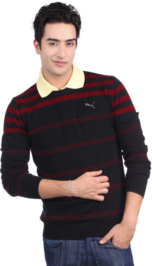 puma stripe crew neck sweater