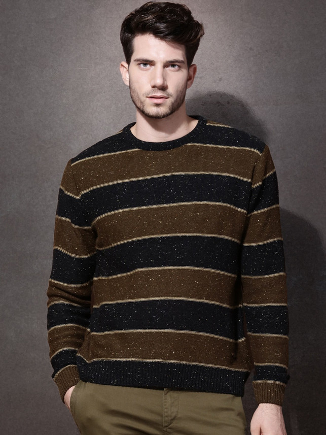 black and brown sweater