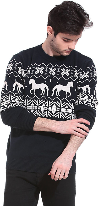 Claude9 Printed Crew Neck Men Black 