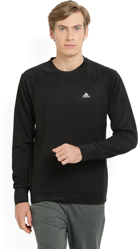 adidas full sleeve self design men sweatshirt