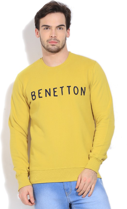 united colors of benetton full sleeve solid men's sweatshirt