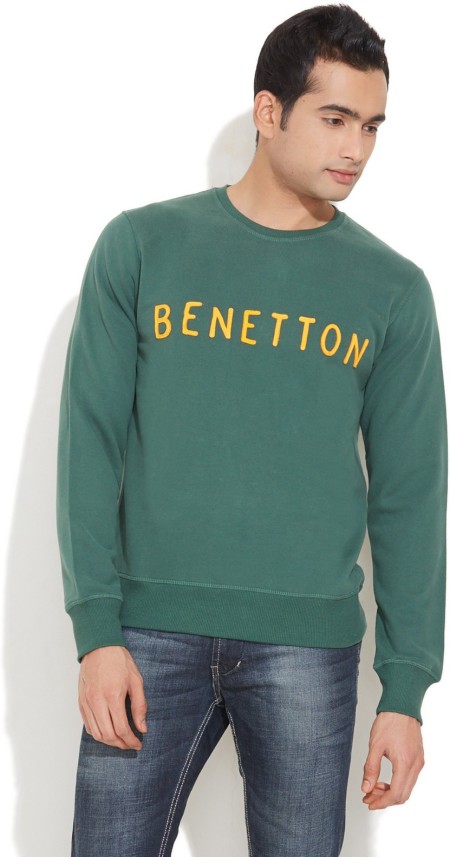 united colors of benetton full sleeve solid men's sweatshirt