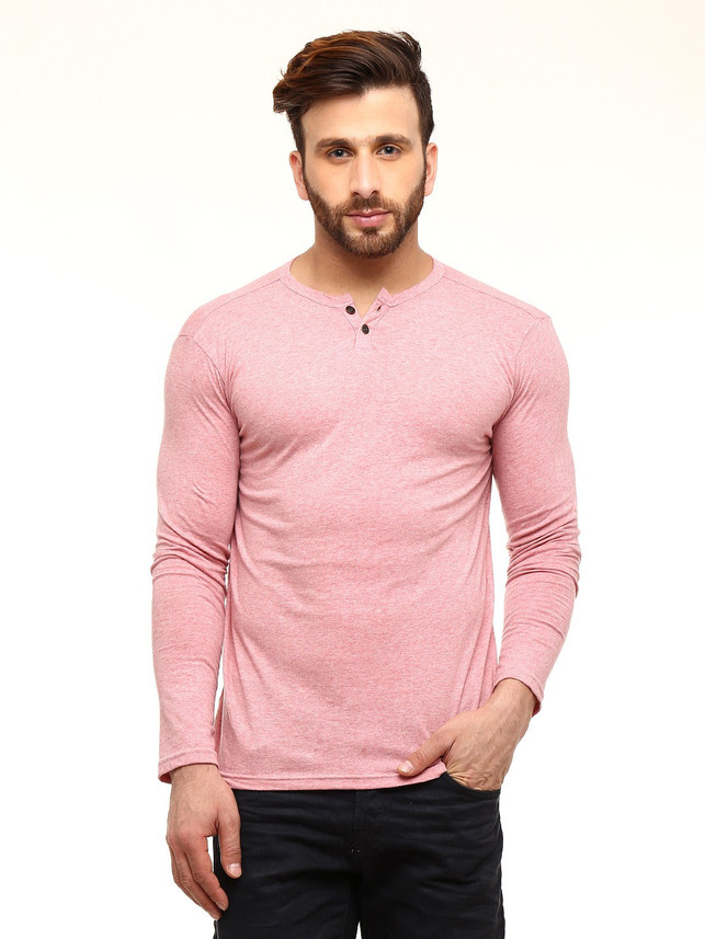 Pink20 Gritstones Solid Men Henley Pink 