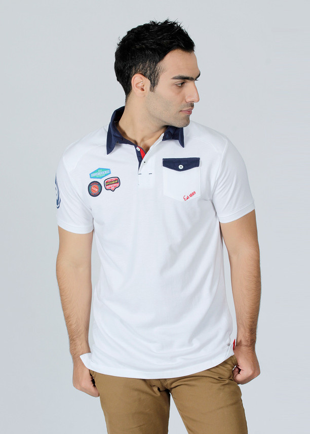 Dunlop Solid Men Polo Neck White T 