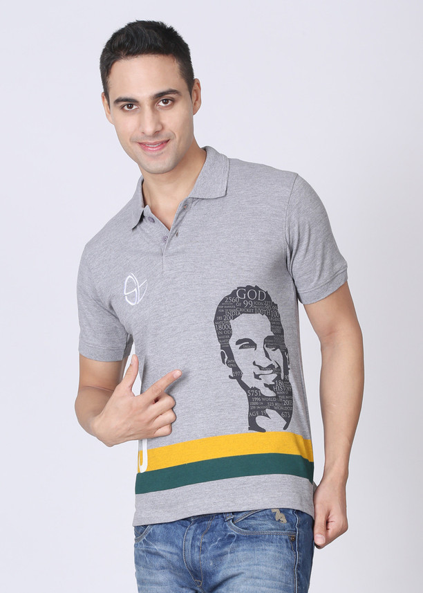 Sachin Tendulkar Printed Men Polo Neck 