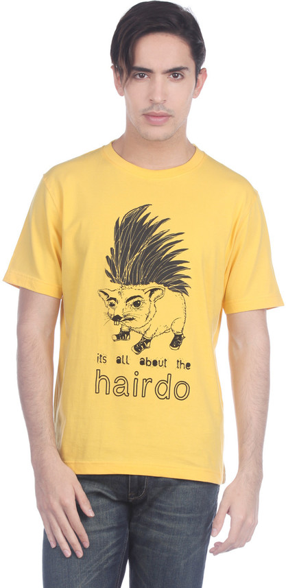 GO UNTUCKED Printed Men Round Neck 