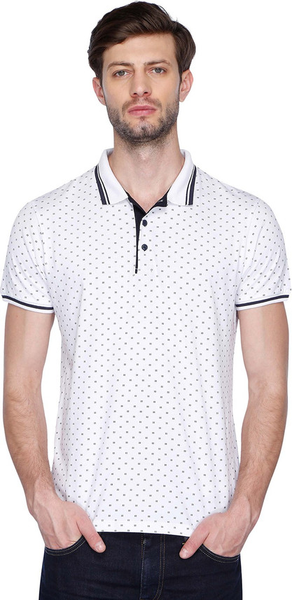 Shoppers Stop Printed Men Polo Neck 