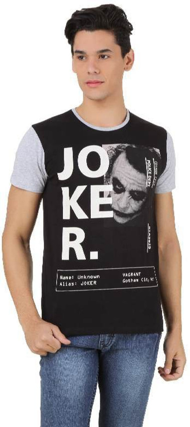 Joker Printed Men Round or Crew Black 