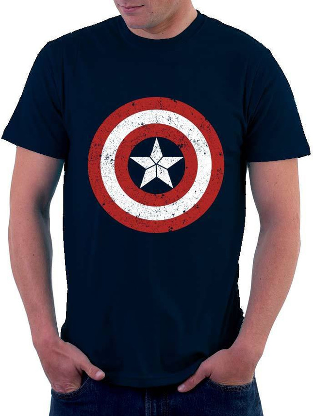 Men Round Neck Blue T-Shirt 
