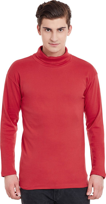 Red high neck t shirt Outlet