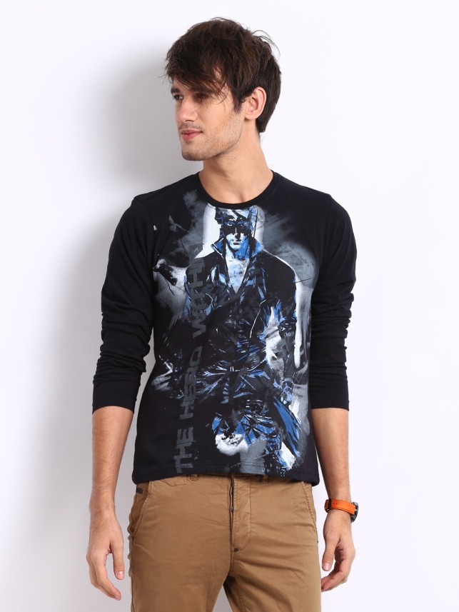 myntra black t shirt