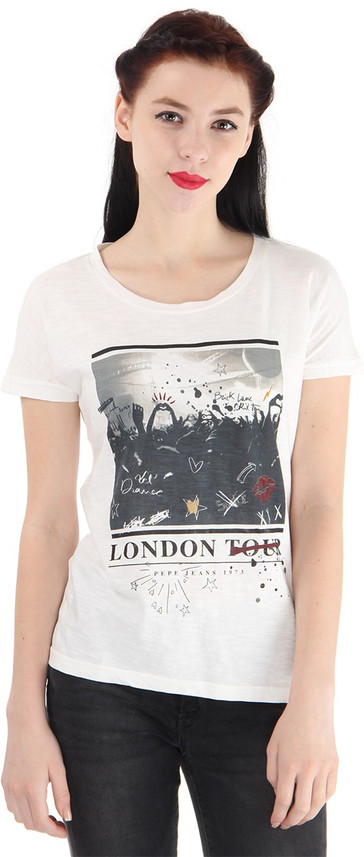 Pepe Jeans Printed Women Round Neck 
