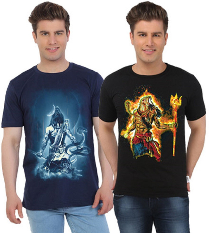 EETEE Printed Men Round Neck Multicolor 