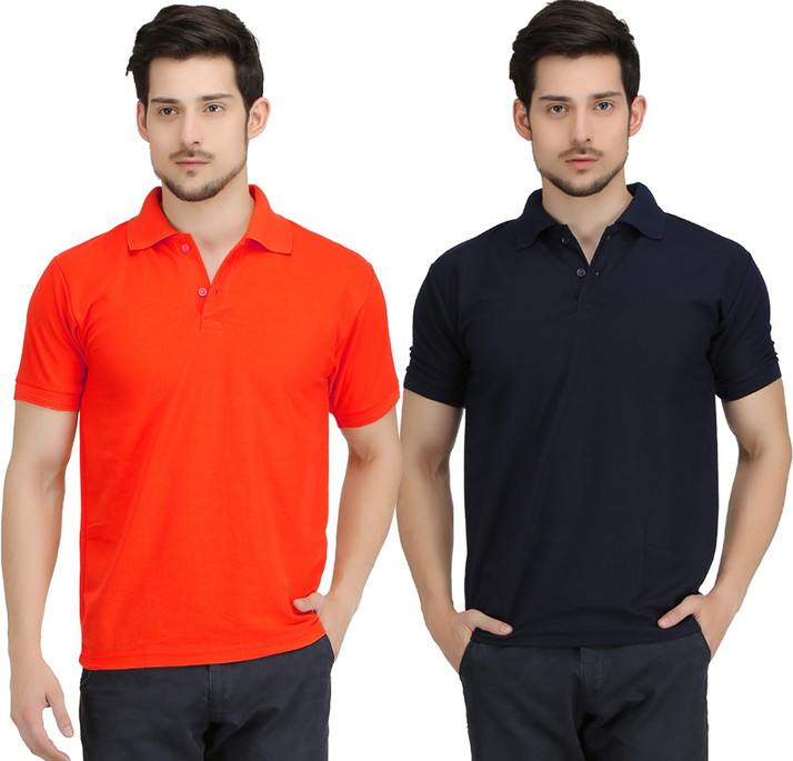 Krazy Katz Solid Men Polo Neck 