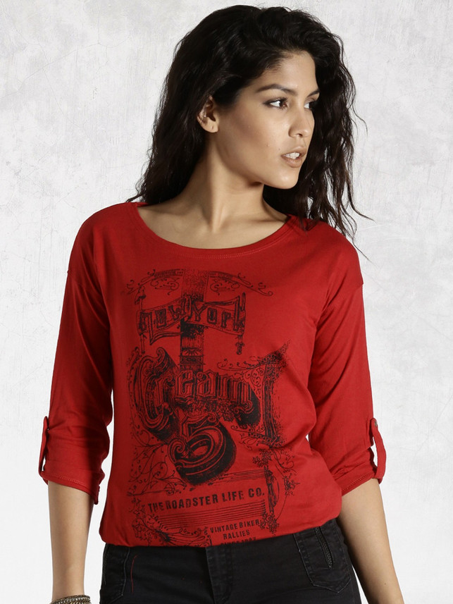red t shirt flipkart