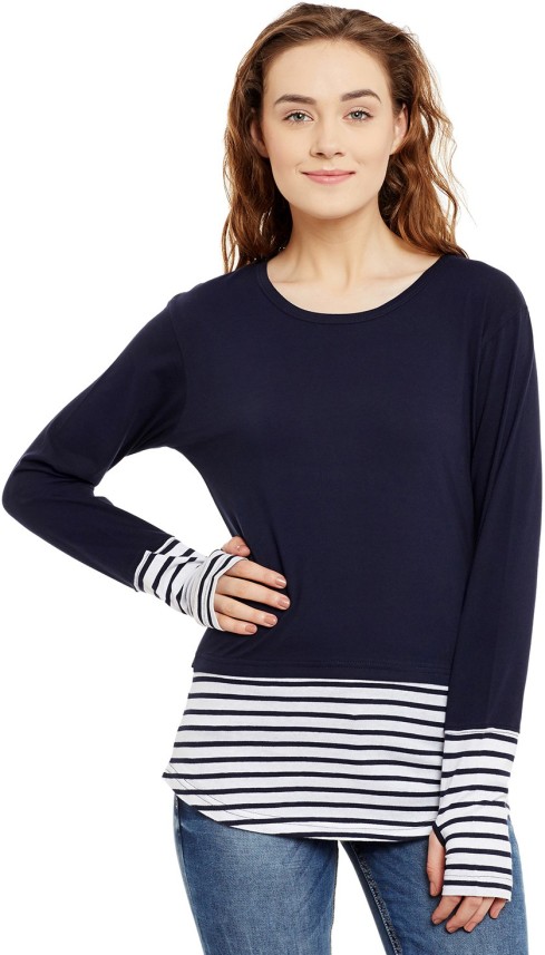 black and white striped t shirt flipkart