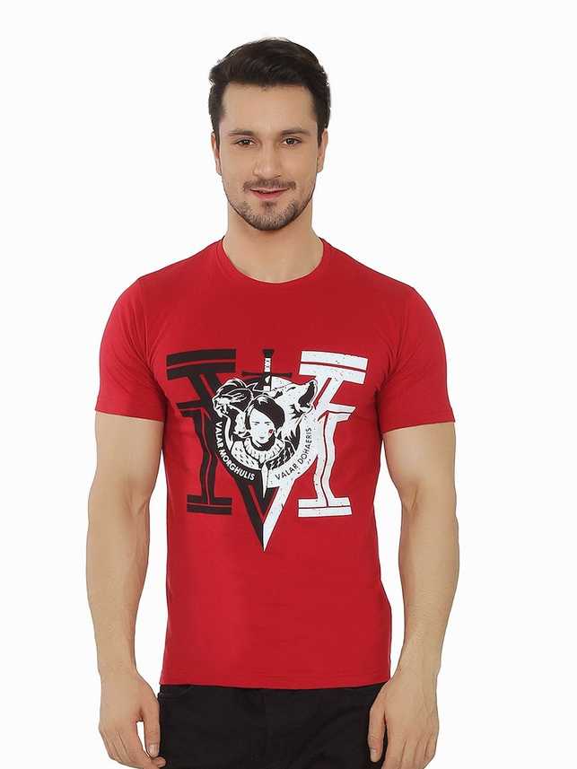 Meet Your Makers Printed Men S Round Neck Red T Shirt Buy