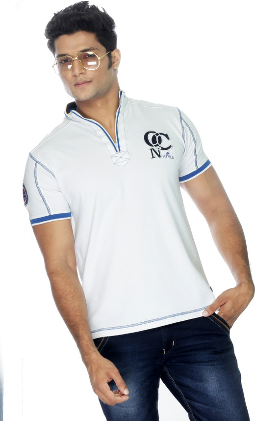 Design Men Fashion Neck White T-Shirt 