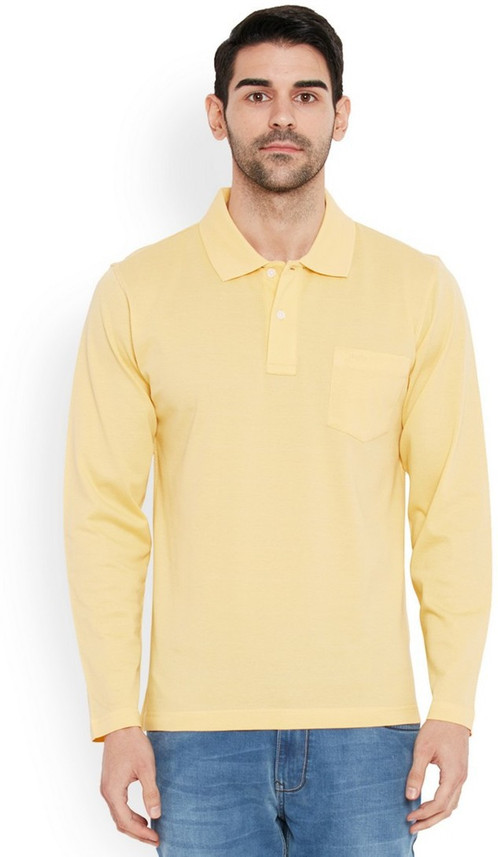 COLORPLUS Solid Men Polo Neck Yellow T 