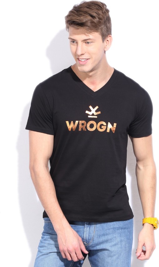 wrogn black t shirt