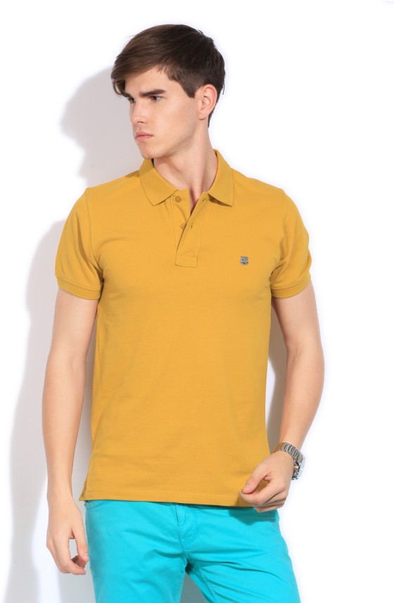 mustard colour polo t shirt