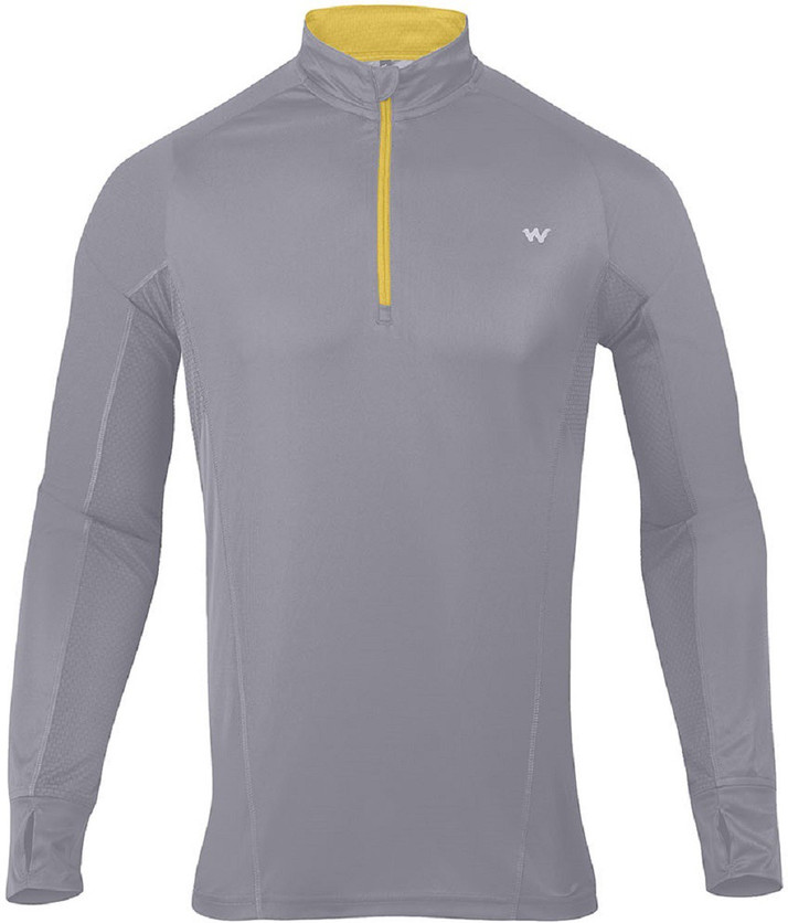 Wildcraft Solid Men Round Neck Grey T 
