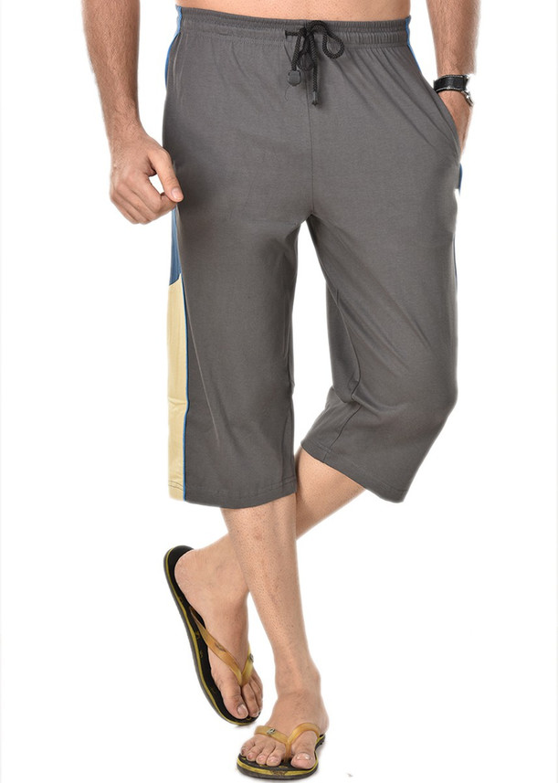Buy Grey RUPA Solid Men Three Fourths 