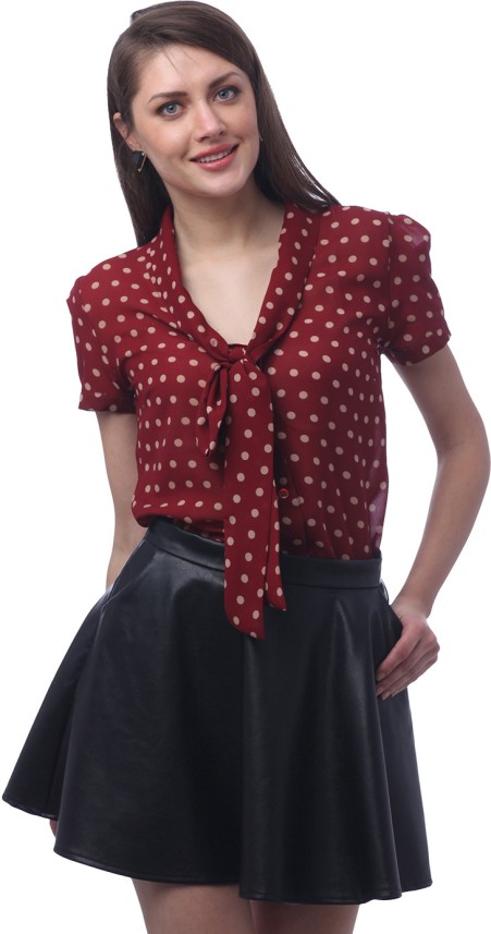 red polka dot top women's