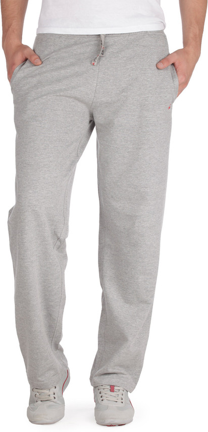 URBAN YOGA Solid Men Grey Track Pants 