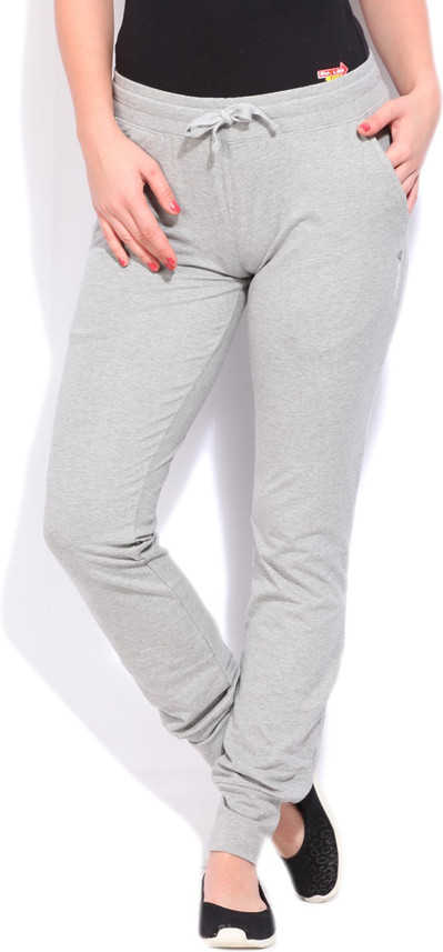 reebok solid women's track pants