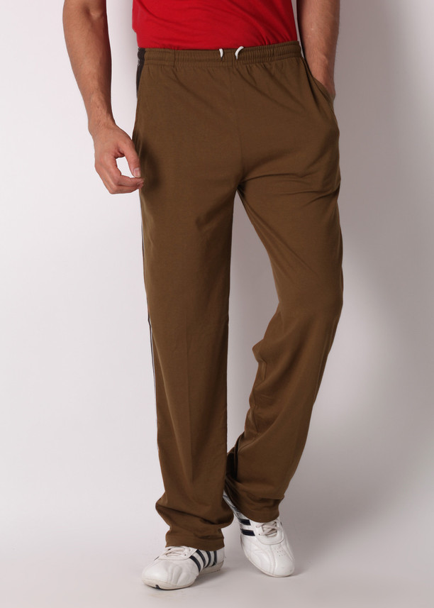 DUKE Solid Men Brown Track Pants - Buy 