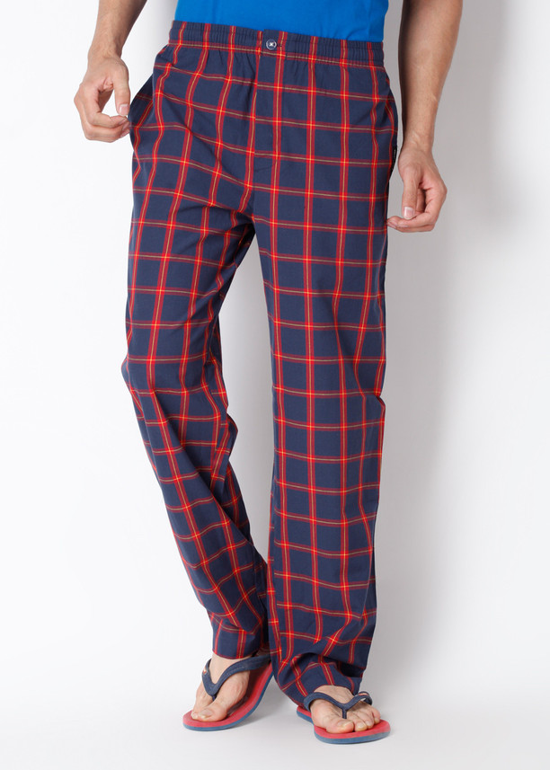 red plaid track pants mens